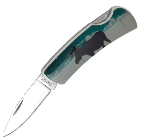 0766359207063 - FURY ANIMAL LITHO FOLDING POCKET KNIFE, 3.5-INCH, PRESENTATION BOX (MOOSE)
