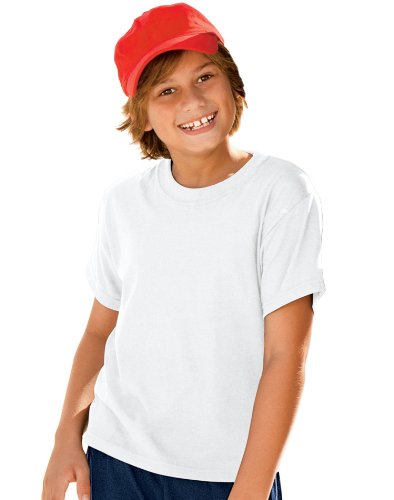 0766369097647 - HANES YOUTH COMFORTBLEND ECOSMART TEE (WHITE) (L)
