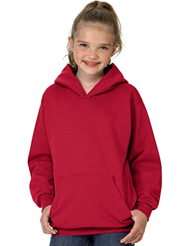 0766369179565 - HANES YOUTH COMFORTBLEND ECOSMART PULLOVER HOODIE - LARGE, DEEP RED
