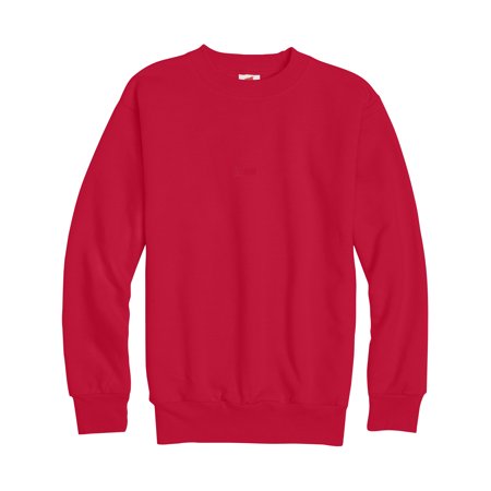 0766369182817 - HANES YOUTH COMFORTBLEND LONG SLEEVE FLEECE CREW - P360, RED, YOUTH LARGE 14-16