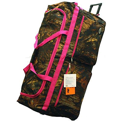 0766544817749 - E-Z ROLL REAL TREE HUNTING ROLLING DUFFEL BAG SIZE 36 IN 3 COLORS (PINK TRIM)