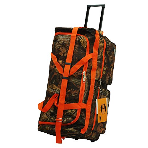 0766544817763 - E-Z ROLL REAL TREE HUNTING ROLLING DUFFEL BAG SIZE 30 IN 3 COLORS (ORANGE TRIM)