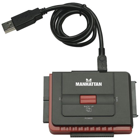 0766623179195 - MANHATTAN HI-SPEED USB TO SATA/IDE ADAPTER 3-IN-1 WITH ONE-TOUCH BACKUP