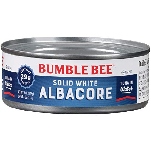 0766789546749 - BUMBLE BEE SOLID WHITE ALBACORE TUNA FISH IN WATER, CANNED TUNA FISH, HIGH PROTEIN FOOD, WILD CAUGHT, GLUTEN FREE, 5 OUNCE (PACK OF 24)