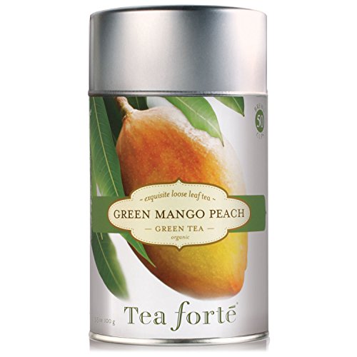 0766789612673 - TEA FORTE GREEN MANGO PEACH ORGANIC LOOSE LEAF GREEN TEA, 3.5 OUNCE TEA TIN
