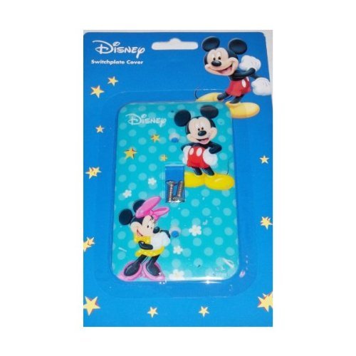 0767014379392 - DISNEY MICKEY AND MINNIE MOUSE SWITCHPLATE COVER - KIDS NURSERY BEDROOM PLAYROOM WALL DECOR
