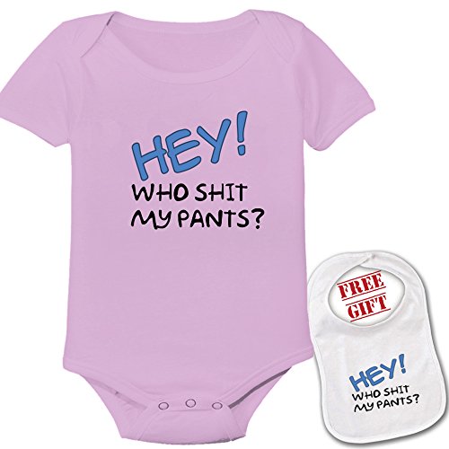 0767261073593 - HEY WHO SHIT MY PANTS FUNNY ONESIE CUTE BABY SHOWER GIFT INFANT BODYSUIT