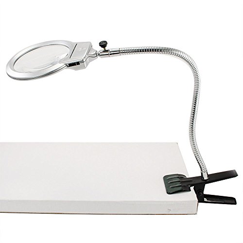 0767337494680 - LAMP MAGNIFIER LED MAGNIFYING LIGHT DESK TABLE REPAIR CLAMP 2.25X 5X CLIP LOUPE