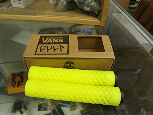 0767337495656 - CULT BIKES VANS FLANGELESS YELLOW BMX BICYCLE SCOOTER FIXED GRIPS