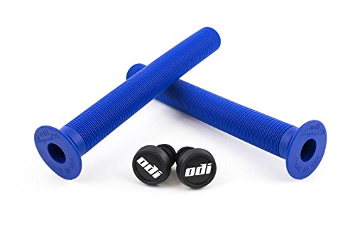 0767337495977 - ODI LONGNECK XL BLUE FLANGED BMX BICYCLE SCOOTER FIXED GRIPS