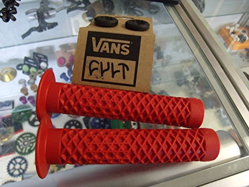 0767337495984 - CULT BIKES VANS RED FLANGED BMX BICYCLE SCOOTER FIXED GRIPS