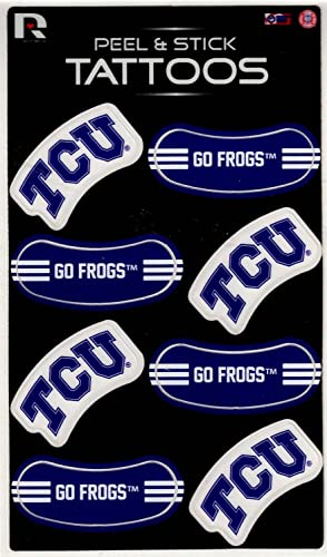 0767345651143 - RICO INDUSTRIES NCAA TCU HORNED FROGS PEEL AND STICK TATTOOS