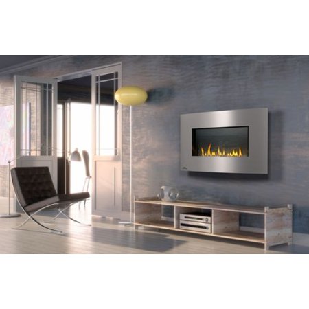 0767383375322 - NAPOLEON WHD31NSB PLAZMAFIRE 31 WALL HANGING DIRECT VENT GAS FIREPLACE UP TO 20 000 BTUS COMPLETE WITH SLATE BRICK PANEL SAFETY SCREEN AND HEAT RESISTANT CERAMIC