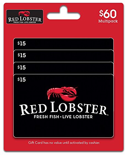 0076750058332 - RED LOBSTER GIFT CARDS, MULTIPACK OF 4 - $15