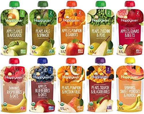 0767563139652 - HAPPY BABY CLEARLY CRAFTED STAGE 2 ORGANIC BABY FOOD 10 FLAVOR VARIETY SAMPLER (PACK OF 10)