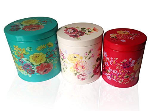 0767578310039 - THE PIONEER WOMAN GARDEN MEADOW 3-PIECE TIN CANISTER BUNDLE