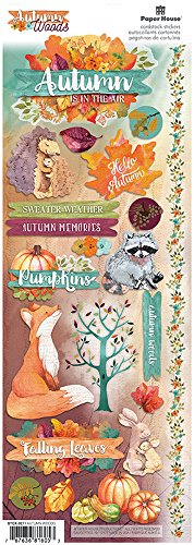 0767636816053 - PAPER HOUSE PRODUCTIONS STCX-0211E CARDSTOCK STICKERS, AUTUMN WOODS (6-PACK)