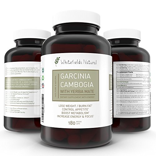 0767644825085 - PURE GARCINIA CAMBOGIA WITH ENERGY FROM YERBA MATE. WEIGHT LOSS AND DIET PILL, APPETITE SUPPRESSANT HELPS INCREASE METABOLISM, BOOST ENERGY WITHOUT JITTERS OR CRASHES, ALL WHILE BURNING FAT, 180 CAPS