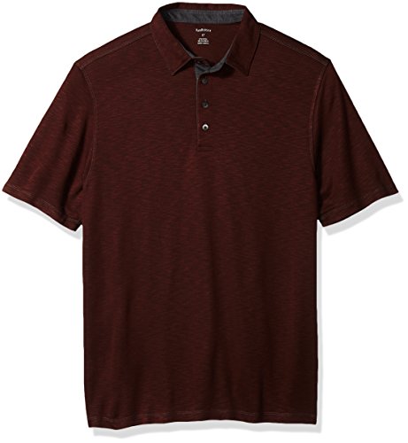 0767672136139 - VAN HEUSEN MEN'S BIG AND TALL TWO TONE SHORT SLEEVE POLO SHIRT, RED RUSTED ROOT, 3XL