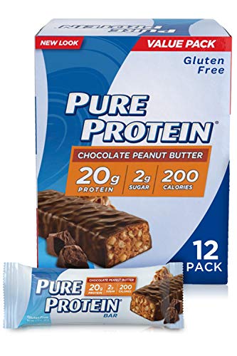 0767674003026 - PURE PROTEIN BARS, HIGH PROTEIN, NUTRITIOUS SNACKS TO SUPPORT ENERGY, LOW SUGAR, GLUTEN FREE, CHOCOLATE PEANUT BUTTER, 1.76OZ, 12 PACK