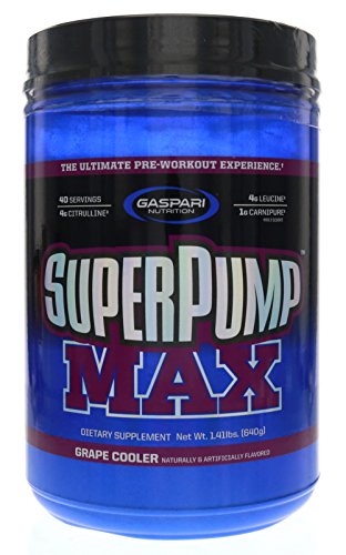 0767674144545 - GASPARI NUTRITION SUPER PUMP MAX, PRE WORKOUT SUPPLEMENT 40 SERVINGS, NON-HABIT-FORMING, SUSTAINED ENERGY & NITRIC OXIDE BOOSTER SUPPORTS MUSCLE GROWTH, RECOVERY & REPLENISHES ELECTROLYTES, GRAPE