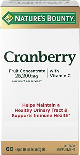 0767674191365 - NATURE'S BOUNTY TRIPLE STRENGTH CRANBERRY WITH VITAMIN C, 25,200 MG, 60 SOFTGELS