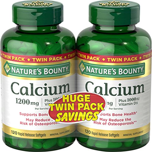 0767674259867 - NATURE'S BOUNTY CALCIUM 1200 MG + D TWIN PACK , 120 SOFTGELS