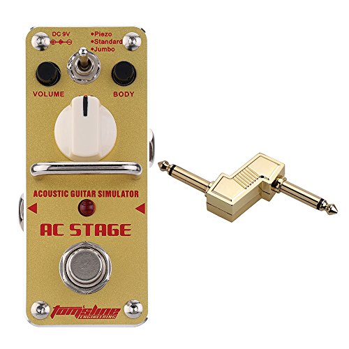 0767900134623 - AROMA AAS-3 AC STAGE ACOUSTIC GUITAR SIMULATOR GUITAR EFFECT PEDAL WITH 1/4 PLUG ZINC ALLOY CONNECTOR