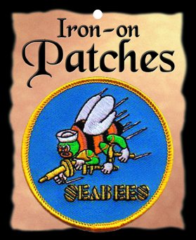 0768117087481 - THE SEABEES PATCH, SUPERIOR QUALITY IRON-ON / SAW-ON EMBROIDERED PATCH - EACH ONE IS INDIVIDUALLY CARDED AND SEALED IN A PROFESSIONAL RETAIL PACKAGE - 3 X 3 INCHES - MADE IN THE USA