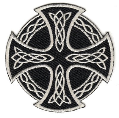 0768117089287 - THE CELTIC CROSS ROUND PATCH, BY: FLAG-IT THE MOST TRUSTED BRAND, SUPERIOR QUALITY IRON-ON / SAW-ON EMBROIDERED PATCHES - EACH PATCH IS CARDED & PACKAGED INDIVIDUALLY IN A PROFESSIONAL RETAIL PACKAGE - 3.5 X 2.25 INCHES - MADE IN THE USA