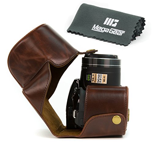 0768134633838 - MEGAGEAR EVER READY LEATHER CAMERA CASE, BAG - PROTECTIVE COVER FOR NIKON COOLPIX B700 (DARK BROWN)