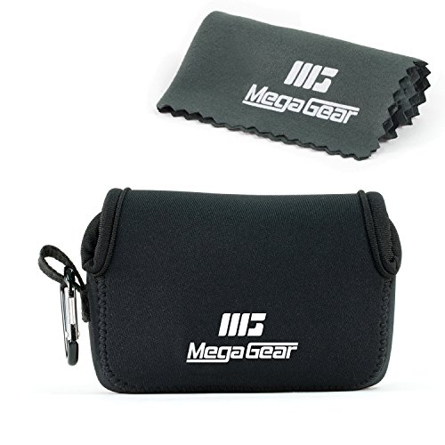 0768134634897 - MEGAGEAR ''ULTRA-LIGHT'' NEOPRENE CAMERA CASE, BAG - PROTECTIVE COVER FOR PANASONIC LUMIX DMC-LX10K - WITH CARABINER FOR EASY CARRYING (BLACK)