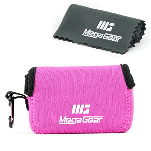 0768134634927 - MEGAGEAR ''ULTRA-LIGHT'' NEOPRENE CAMERA CASE, BAG - PROTECTIVE COVER FOR PANASONIC LUMIX DMC-LX10K - WITH CARABINER FOR EASY CARRYING (HOT PINK)