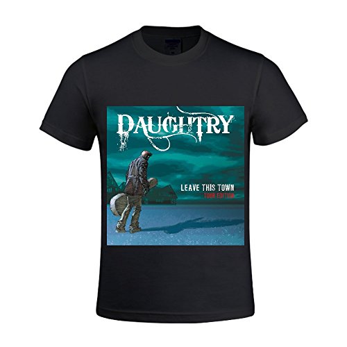 7681432447132 - DAUGHTRY LEAVE THIS TOWN MEN T SHIRTS CREW NECK MUSIC BLACK