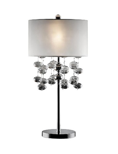 0768189044535 - OK LIGHTING OK-5122T GLASS BUBBLE TABLE LAMP, 32-INCH, POLISHED CHROME