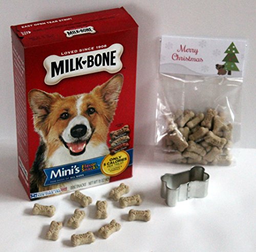 0768352482867 - CHRISTMAS DOG TREAT BUNDLE - EIGHTEEN ITEMS: ONE BOX MILK-BONE MINIS DOG SNACKS, EIGHT FAVOR TOPPERS, EIGHT CELLOPHANE BAGS, ONE 2-INCH DOG BONE COOKIE CUTTER