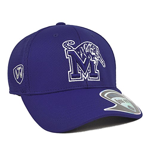 0768353044132 - MEMPHIS TIGERS TOP OF THE WORLD RESURGE BLUE ONE FIT FLEX HAT (ADULT ONE SIZE)