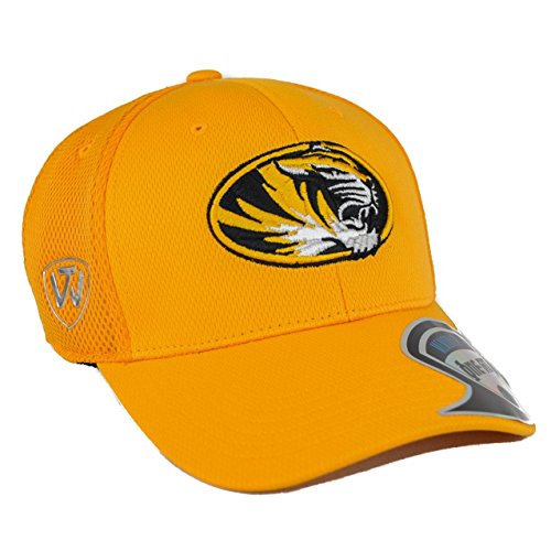 0768353044736 - MISSOURI TIGERS TOP OF THE WORLD RESURGE YELLOW ONE FIT FLEX HAT (ADULT ONE SIZE)