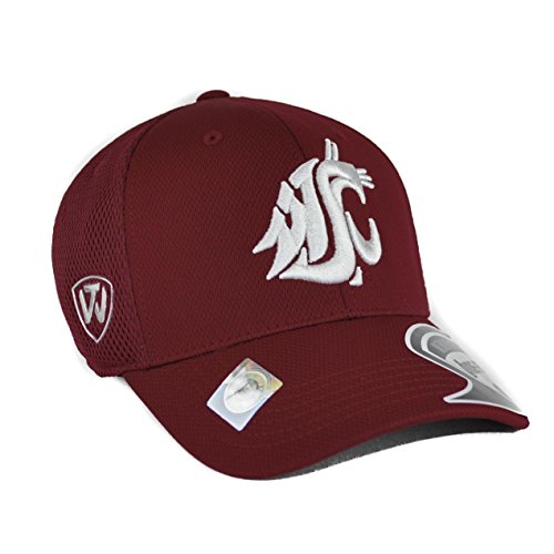 0768353045528 - WASHINGTON STATE COUGARS TOP OF THE WORLD RESURGE CRIMSON ONE FIT FLEX HAT (ADULT ONE SIZE)