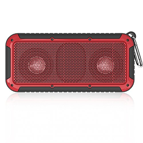 0768390246742 - ZINSOKO S1 OUTDOOR PORTABLE SPEAKERS WIRELESS BLUETOOTH 4.0 NFC CONNECTION IP66 WATERPROOF, 2 X 5W STEREO SPEAKERS, COMPATIBLE WITH SMARTPHONES, TABLETS FOR CYCLING, CLIMBING, HIKING, RED