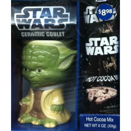 0768395459222 - STAR WARS YODA CERAMIC GOBLET WITH CHOCOLATE FUDGE COCOA MIX GIFT SET