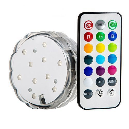 0768430554202 - ZXLIGHT®10-LED RGB SUBMERSIBLE LED LIGHT, MULTI COLOR WATERPROOF WEDDING PARTY VASE BASE FLORAL LIGHT + ROMOTE CONTROL