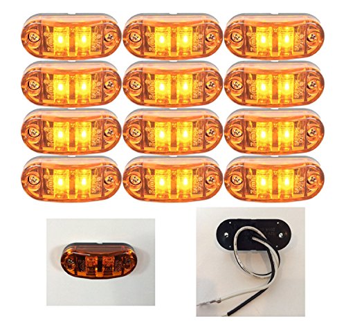 0768430556008 - ZXLIGHT® 2.6X1 RED SURFACE MOUNT LED CLEARANCE MARKER LIGHTS 12V FOR TRUCKS CAMPERS TRAILERS RVS (6, AMBER)