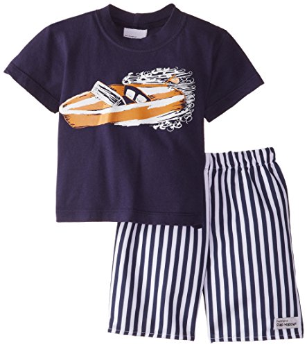0768462642106 - FLAP HAPPY BABY BOYS' SHORT SLEEVE CLASSIC SCREEN TEE AND SKATE SHORTS SET, CLASSIC CRUISIN', 12 MONTHS