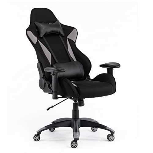 0768479059881 - ZUNMOS OFFICE RECLINER COMPUTER GAMING CHAIR, BLACK/GREY