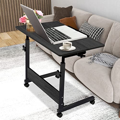 0768488491719 - LAPTOP CART 31.5 MOBILE TABLE MOVABLE SOFA SIDE TABLE WITH TILT TABLETOP PORTABLE TRAY TABLE FOR HOME OFFICE HEIGHT ADJUSTABLE NOTEBOOK COMPUTER WORKSTATION WITH LOCKABLE WHEELS (BLACK)