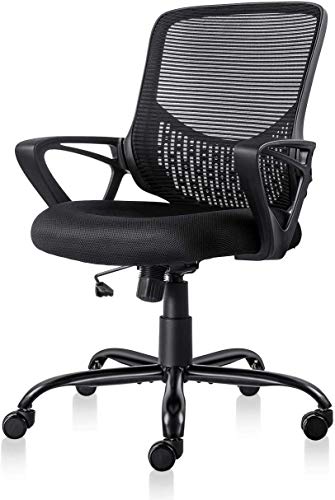 0768492191551 - HOME OFFICE CHAIR ERGONOMIC COMPUTER DESK CHAIR MESH MID-BACK HEIGHT ADJUSTABLE SWIVEL CHAIR WITH ARMREST