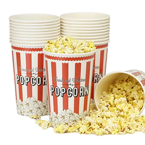 0768528016032 - PARAGON 45 OUNCE POPCORN BUCKETS, MEDIUM 46 OUNCE, RED AND WHITE