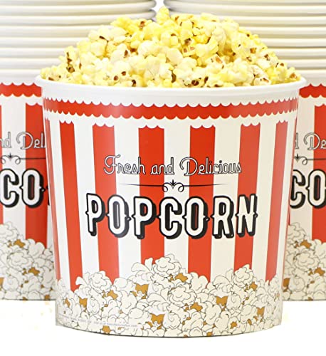 0768528016117 - POPCORN BUCKET (85 OUNCE), VINTAGE RED STRIPED & POPPING KERNEL DESIGN (25 COUNT)