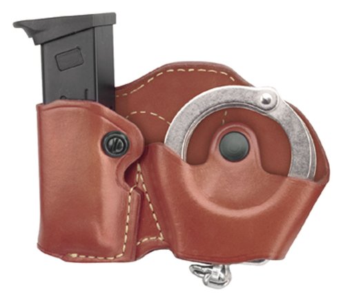 0768574120998 - GOULD & GOODRICH 841-1 GOLD LINE CUFF AND MAG CASE WITH BELT LOOPS (CHESTNUT BROWN) FITS BERETTA 83, 85, 87; KAHR MICRO MK9, ELITE MK9,MK40, E9,K9,P9, K40,P40, COVERT 40; SIG P230, P232; WALTHER PP, PPK, PPK/S, PPK/E.